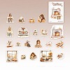 20Pcs PVC Self-Adhesive Coffee and People Stickers PW-WG40F88-06-1