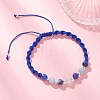 Natural White Moonstone & Lapis Lazuli & South Africa Sodalite & Dyed Quartz Round Beads Braided Bead Bracelets for Women BJEW-JB12917-06-2