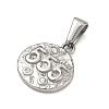 Textured 304 Stainless Steel Pendants STAS-A140-02P-5-2