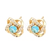 Brass Micro Pave Cubic Zirconia Stud Earrings for Women KK-A305-10G-7