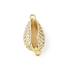 Brass Micro Pave Clear Cubic Zirconia Shell Shaped Links Connector Charms KK-K399-03A-G-1