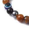 Round Gemstone Beaded Stretch Bracelets BJEW-JB11005-04-3