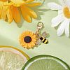 Bee Sunflower Resin & Alloy Enamel Pendant Decorations X-HJEW-JM01995-2