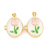 Brass Locket Pendants KK-D232-09G-2