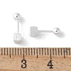 S999 Fine Silver Stud Earrings EJEW-M064-02S-2