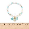 Alloy & Sea Shell & Natural Howlite Charm Bracelets BJEW-JB14018-4