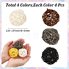16Pcs 4 Colors Wicker Rattan Balls AJEW-SC0004-26A-2