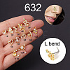 20G Titanium Steel Cubic Zirconia L-Shaped Nose Rings WG80602-37-1