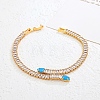 Snake Brass Pave Cubic Zirconia Link Chain Bracelets UA5889-1-2