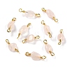 Natural Rose Quartz Links Connectors G-K316-02E-G-RS-1