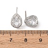 Brass Micro Pave Clear Cubic Zirconia Stud Earrings EJEW-C174-02G-P-5