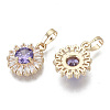 Brass Micro Cubic Zirconia Charms KK-N235-032C-2