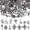 112Pcs 14 Style Tibetan Style Alloy Pendants TIBEP-SZ0001-11-1