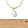 Adjustable Baroque Natural Keshi Pearl Pendant Natural Pearl Rice Beaded Lariat Necklaces for Women NJEW-JN06343-01-4