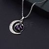 Alloy & Glass Luminous Moon Constellation Pendant Necklaces WG12A0F-05-1