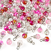 100Pcs Mixed Styles Glass Pendants PALLOY-TADJ00006-2