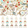 18Pcs 9 Colors Alloy Enamel Pendants ENAM-YW0008-52-1
