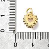 Brass Micro Pave Cubic Zirconia with Glass Pendants KK-D295-28G-01-3