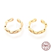 925 Sterling Silver Cuff Earrings EJEW-H124-05G-4
