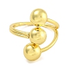 Round Rack Plating Brass Cuff Rings for Women RJEW-G330-69G-2