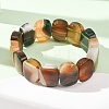 Oval Natural Banded Agate(Dyed & Heated) Beaded Stretch Bracelets for Women Men GG-CBA9ACE-A12-2