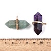 Natural & Synthetic Mixed Stone Double Terminal Pointed Pendants G-N345-09-3