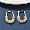 Brass Micro Pave Clear Cubic Zirconia Hoop Earrings EJEW-C182-07B-G-1