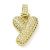 Brass Micro Pave Clear Cubic Zirconia Pendants KK-M279-01G-Y-1