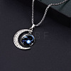 Alloy & Glass Luminous Moon Constellation Pendant Necklaces WG12A0F-12-1