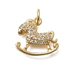 Brass Micro Pave Cubic Zirconia Pendants KK-D431-007G-1