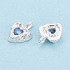 925 Sterling Silver Pave Cornflower Blue Cubic Zirconia Heart Pendants STER-N016-119S-2