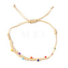 Glass Round Beads Bracelets DI3925-4-1