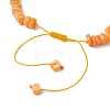 Adjustable Natural Freshwater Shell & Dyed Synthetic Turquoise Beads Braided Bead Bracelets for Women BJEW-JB13105-04-4