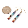 Natural & Synthetic Mixed Gemstone Rondelle Beaded Dangle Earrings EJEW-JE05613-01-3