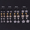 316L Surgical Stainless Steel Clear Cubic Zirconia Star Cartilage Earrings WGC4894-02-1