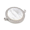 Rack Plating Brass Micro Pave Clear Cubic Zirconia Connector Charms CU-CBA01AA-23P-2