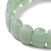 Natural Green Aventurine Oval Beaded Stretch Bracelet G-E010-01H-3