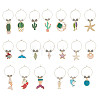 20Pcs 20 Style Ocean Theme Alloy Enamel Wine Glass Charms AJEW-BC0003-78-1