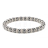 Synthetic Hematite Stretch Bracelet Rhinestone Beaded BJEW-JB08335-01-1
