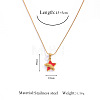 304 Stainless Steel Enamel Red Geometric Pendant Necklaces FS-WGE6FD0-06-1