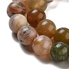 Natural Bamboo Leaf Agate and Indian Agate Beads Strands G-B095-A04-03-3