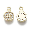 Brass Micro Pave Clear Cubic Zirconia Charms KK-S348-518-NF-2