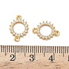 Brass Micro Pave Clear Cubic Zirconia Connector Charms KK-Z136-67G-3