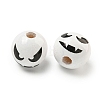 Printed Wood European Beads WOOD-G022-08A-14-2