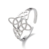 Sailor's Knot 304 Stainless Steel Hollow Open Cuff Ring for Women RJEW-E073-03P-1