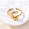 304 Stainless Steel Open Cuff Rings for Women RJEW-M060-01G-03-2