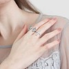 925 Sterling Silver Cross Open Cuff Ring for Women JR877A-6