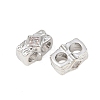 Brass Micro Pave Clear Cubic Zirconia Slide Charms KK-Z151-05P-2