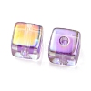 UV Plating Transparent Acrylic European Beads OACR-F004-10A-3