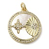 Brass Micro Pave Cubic Zirconia Pendants KK-Q808-04G-1